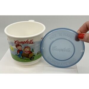 Vtg Campbells Soup Hot 'N Handy 16oz Lid Bowl Cup Dish Microwavable 2002 Kitschy